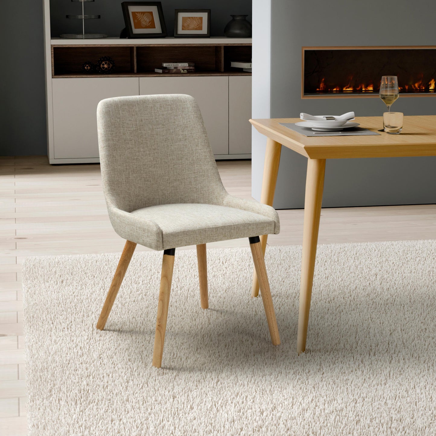 Capri Flax Effect Natural Dining Chair (Set of Two)