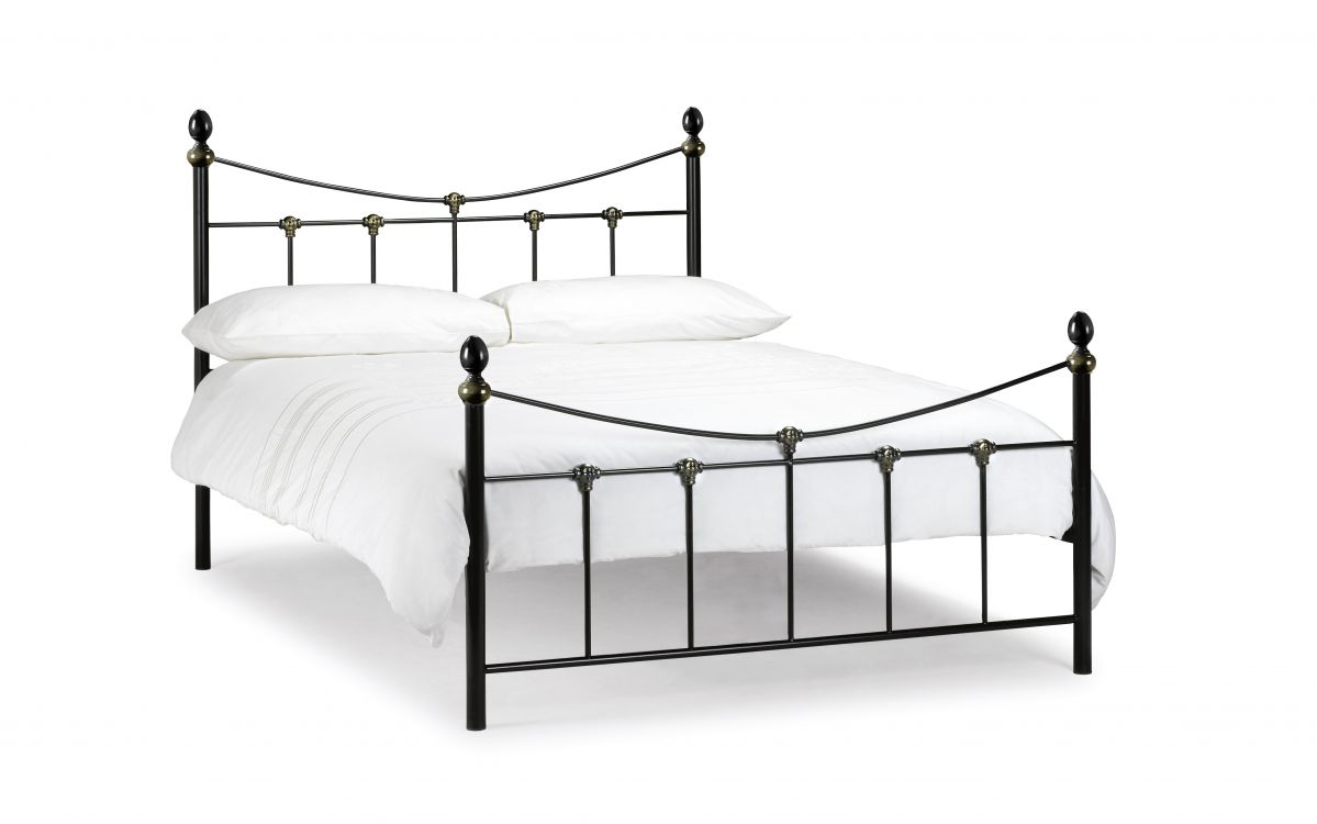 Rebecca Bed 135cm Double - Black/Gold Julian Bowen