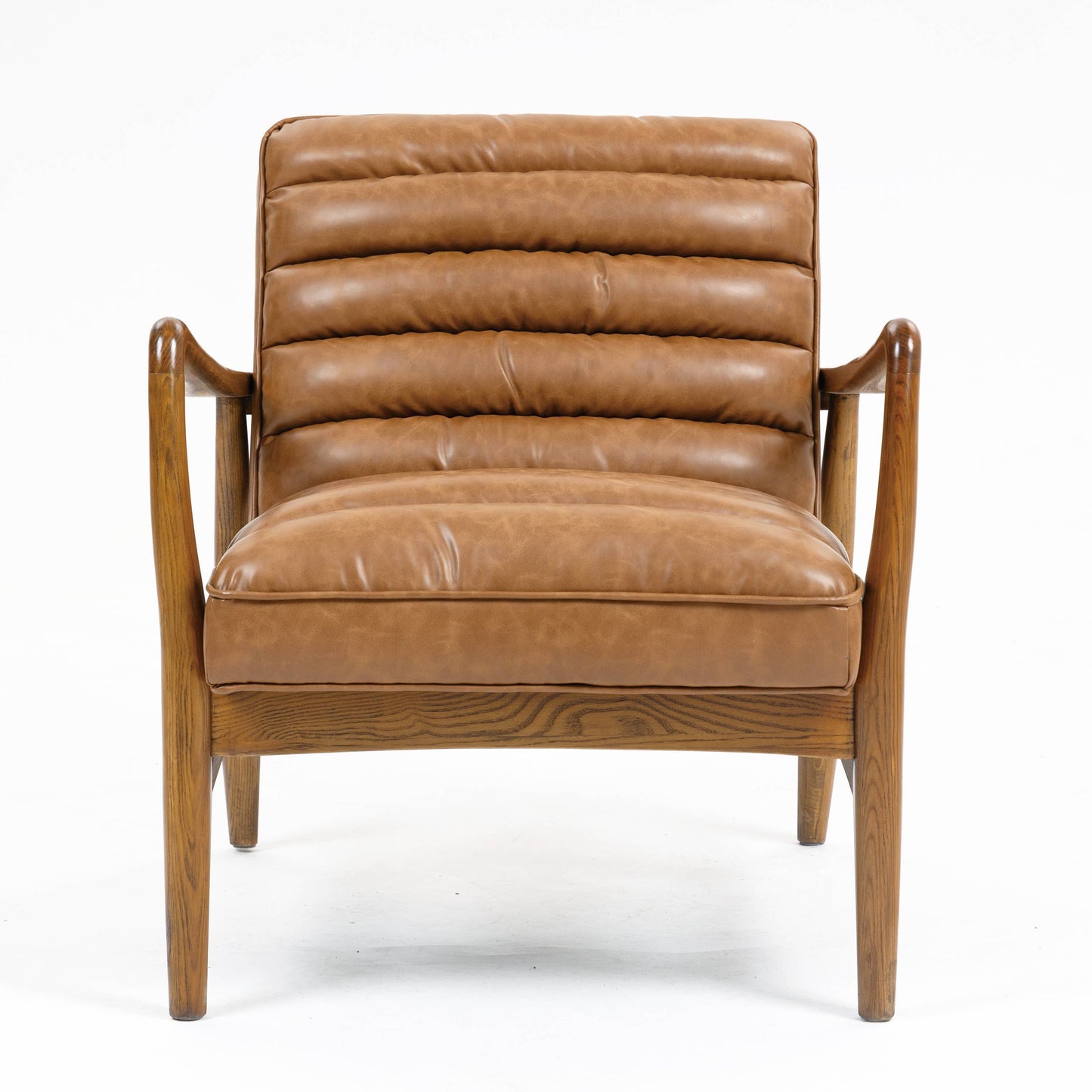 Club Leather Effect Tan Armchair