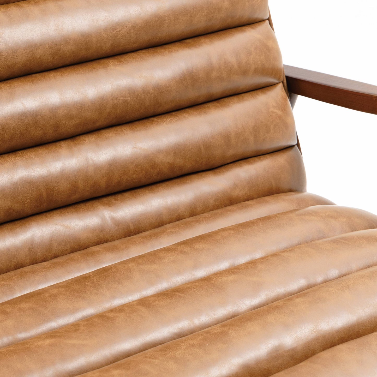 Club Leather Effect Tan Bench