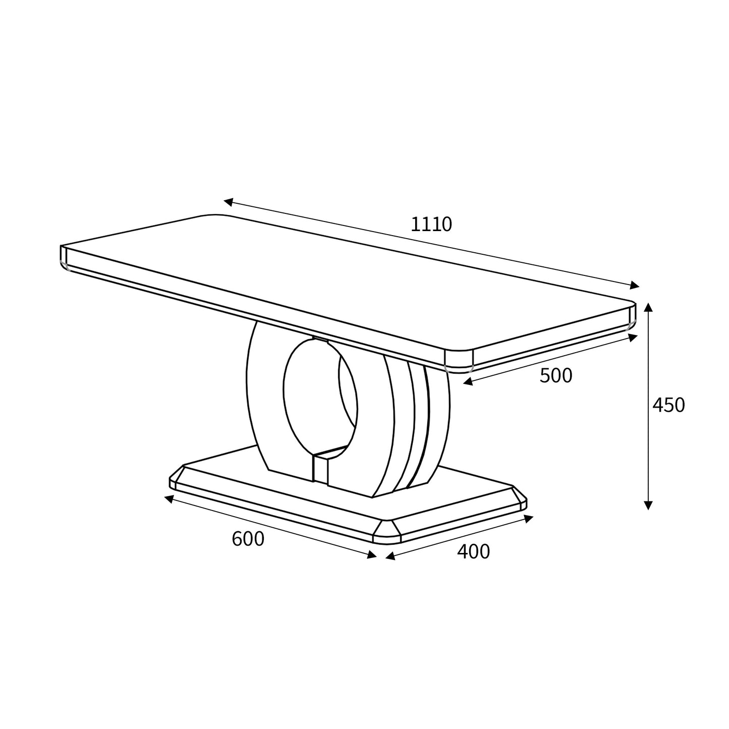 Neptune Marble Effect Grey/White Coffee Table