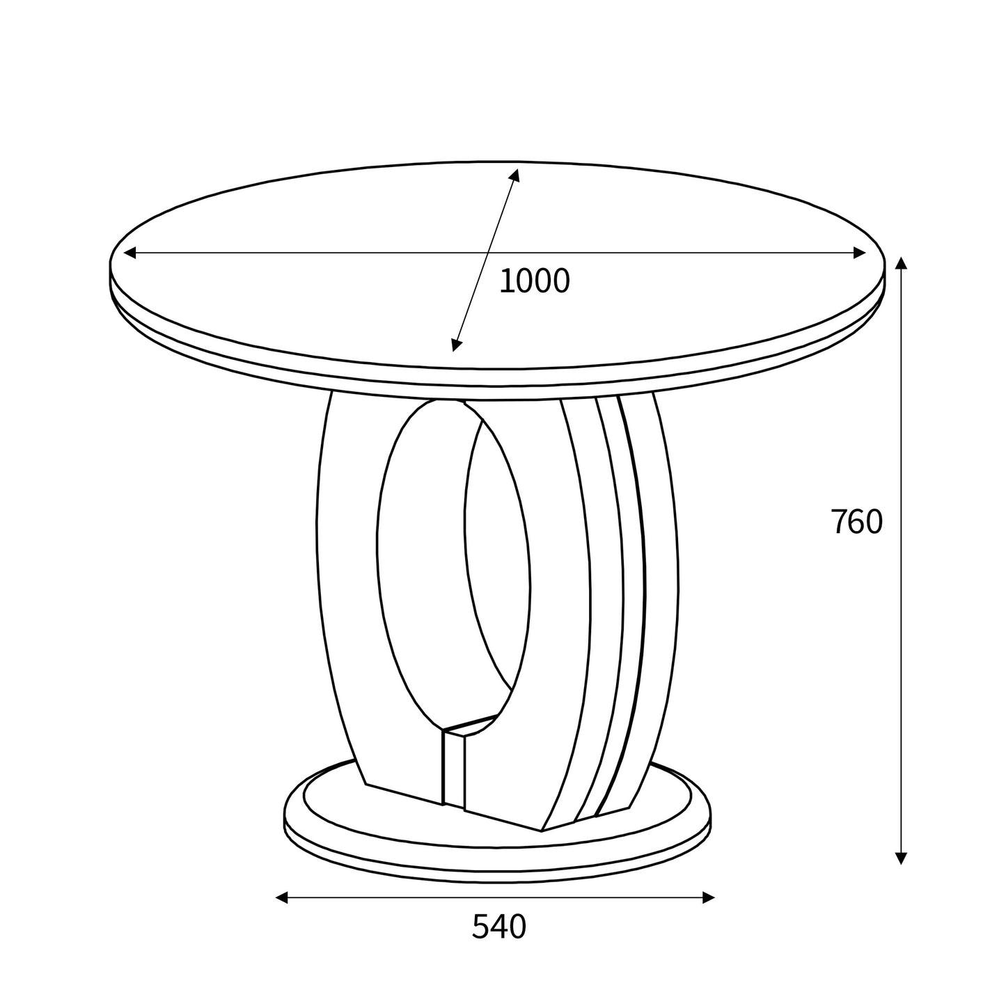 Neptune Round Marble Effect Grey/White Dining Table