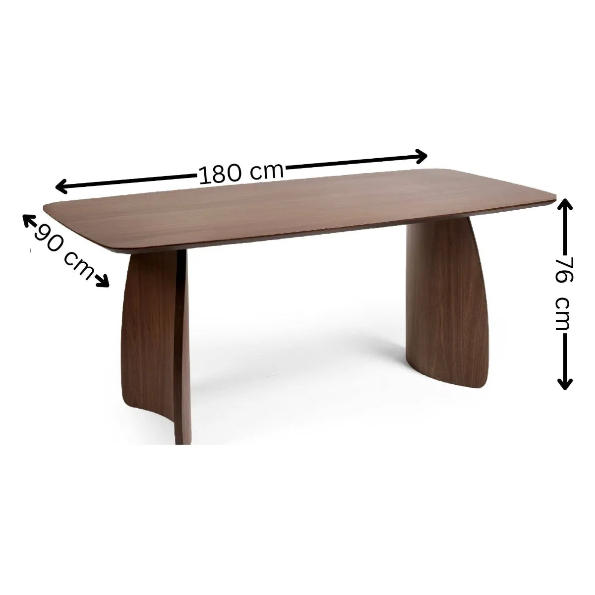 Artemis Curved Leg Walnut Dining Table