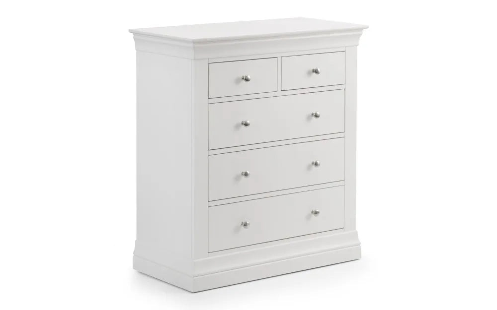 Clermont 3+2 Drawer Chest - White Julian Bowen