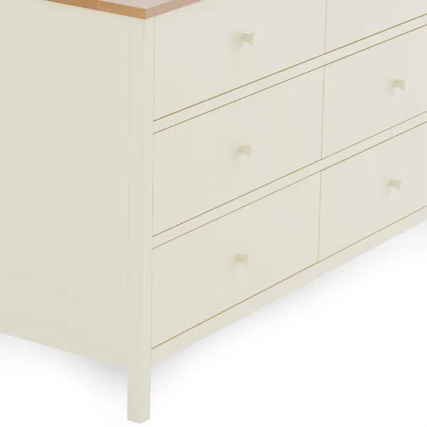 Coxmoor 6 Drawer Chest - Ivory & Oak