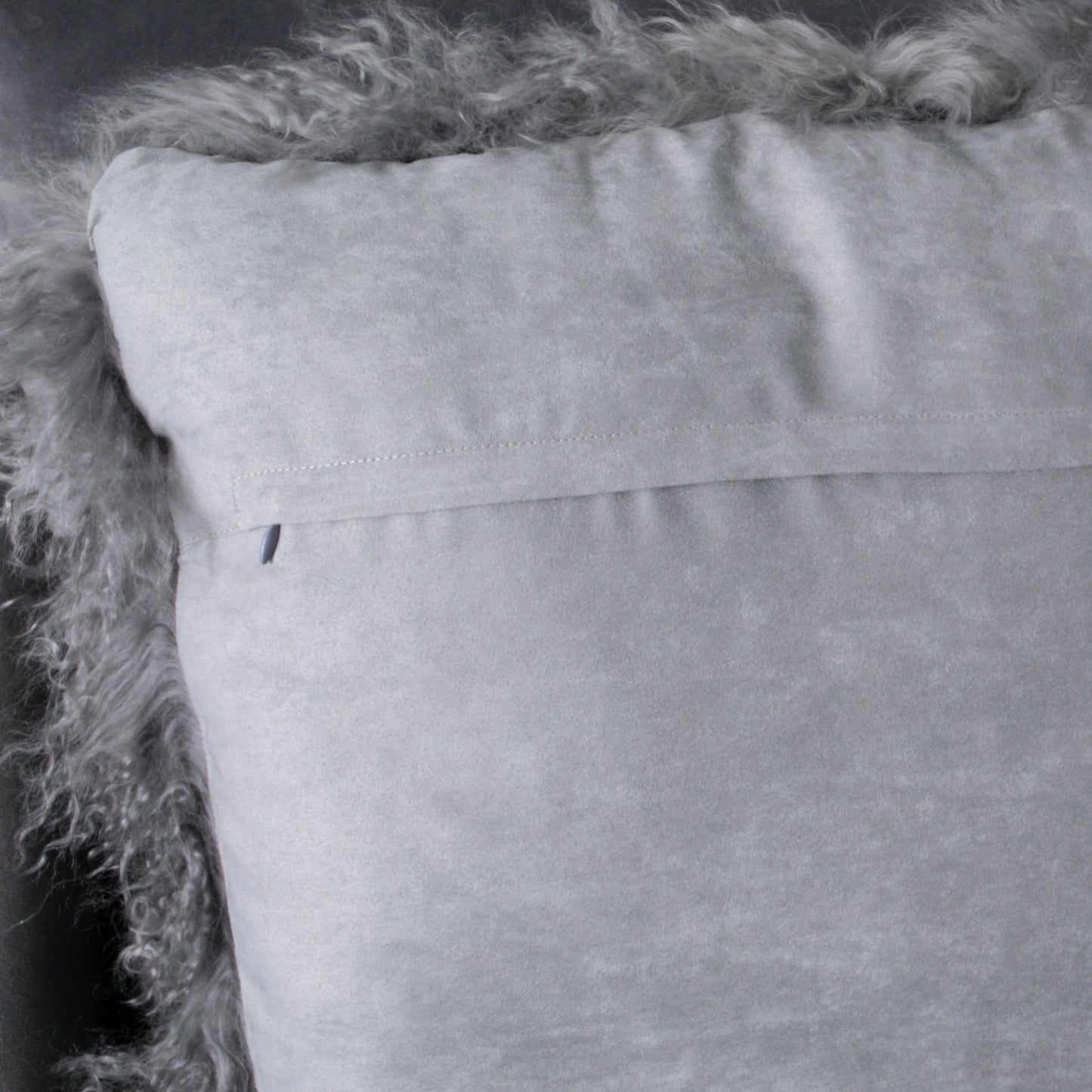 Grey Curly Sheepskin Cushion 45x45cm - Oakavia
