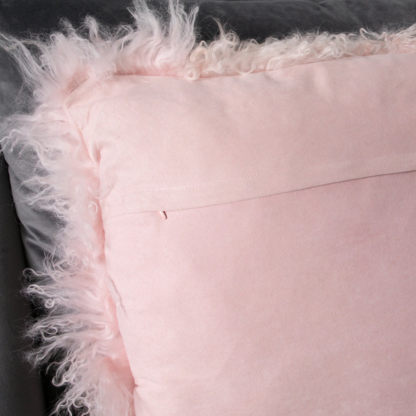 Pink Curly Sheepskin Cushion 45 x 45cm - Oakavia