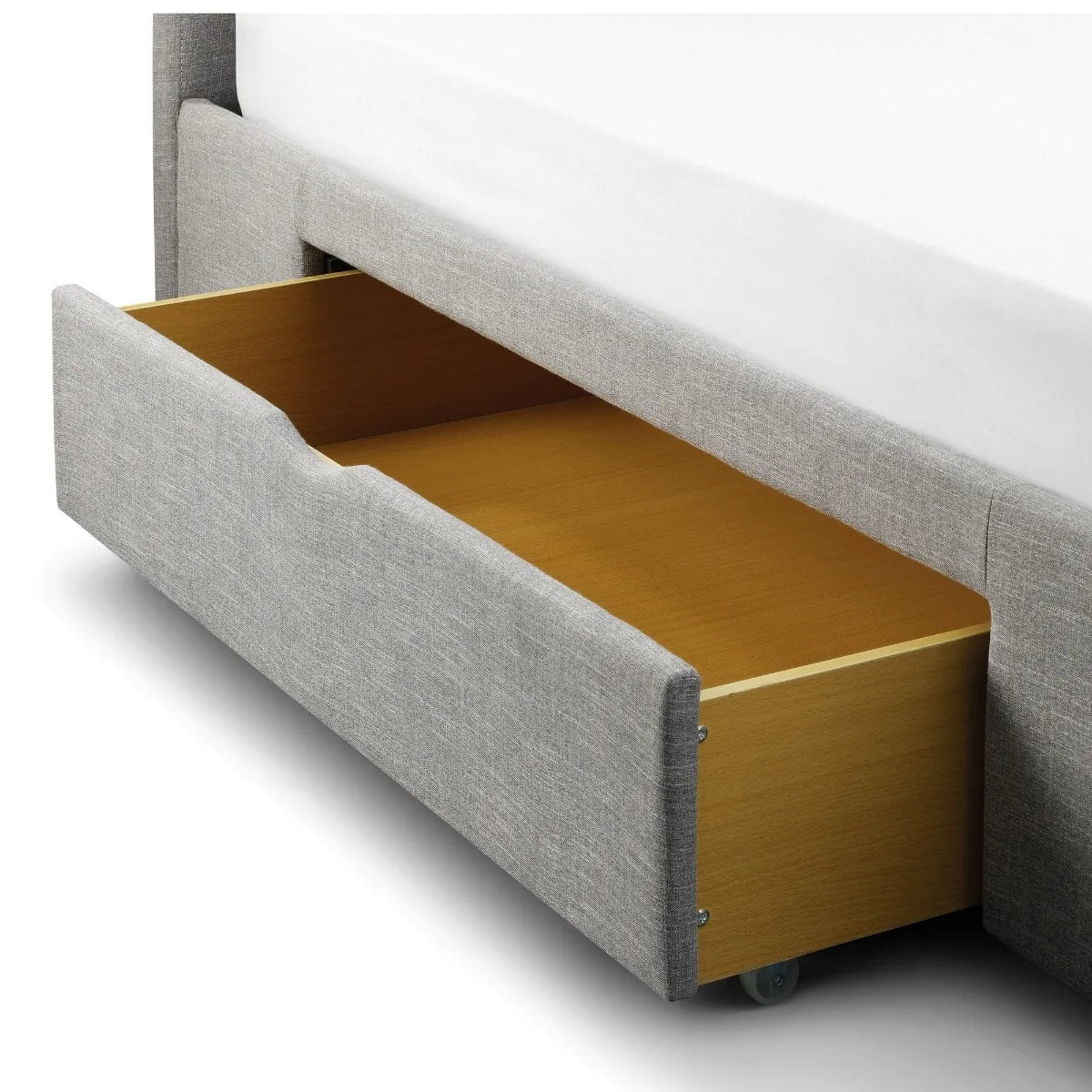 Capri Fabric Bed with Drawers - Light Grey 180cm Super King Size Julian Bowen