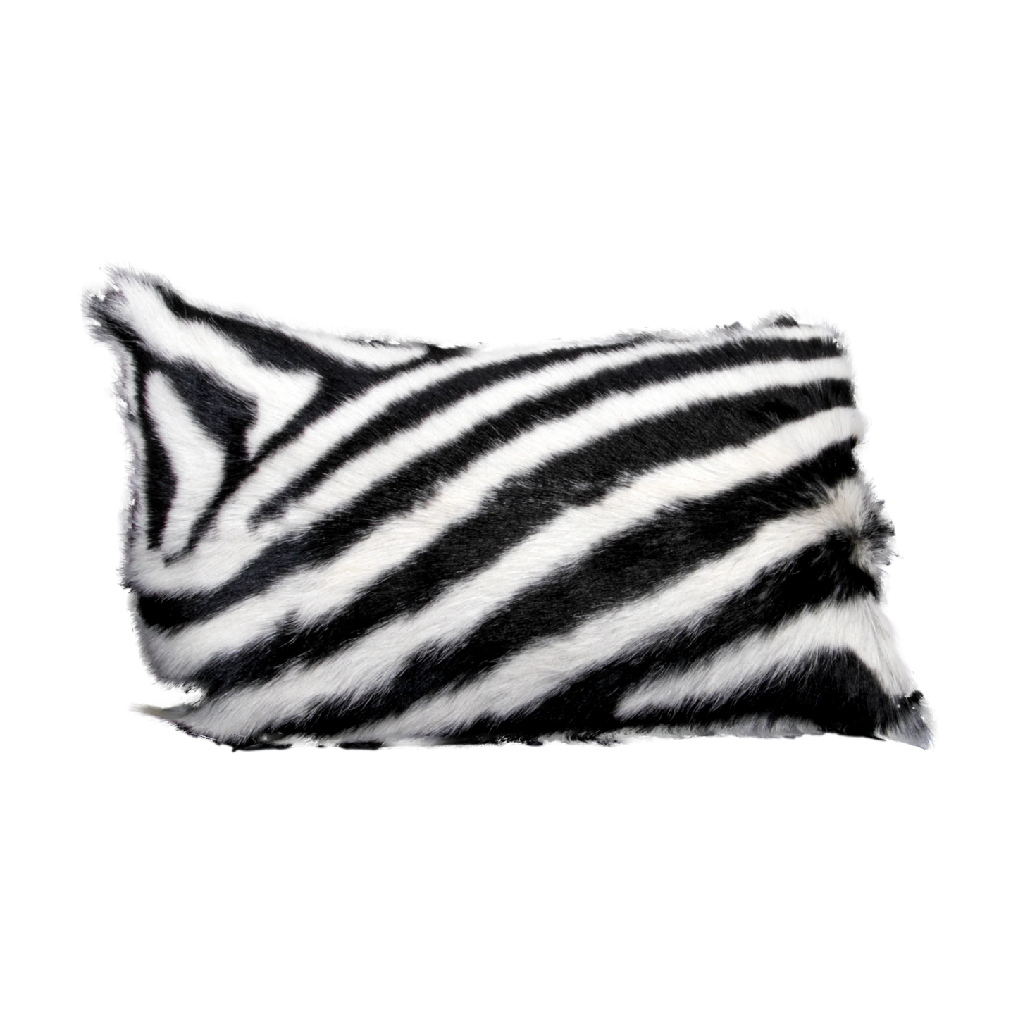 Zebra Goatskin Print Cushion 30 x 50cm - Oakavia