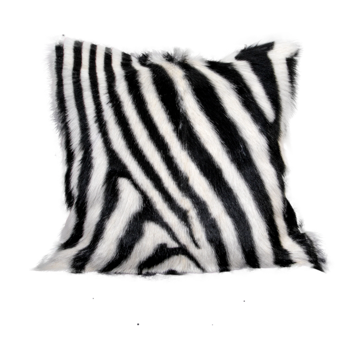 Zebra Goatskin Print Cushion 45 x 45cm - Oakavia