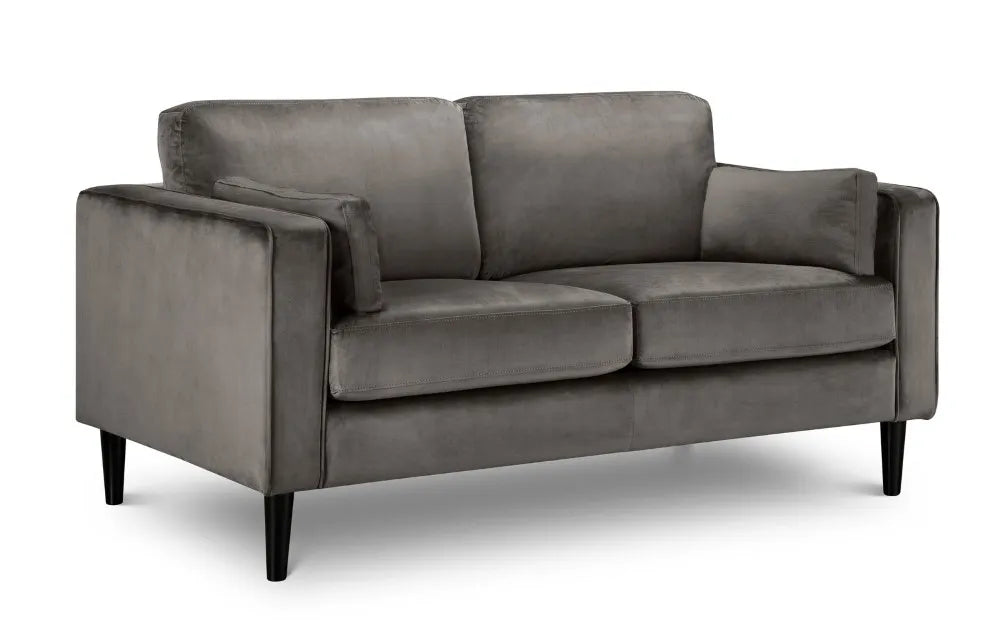 Hayward Velvet Medium 2 Seater Sofa - Grey Julian Bowen