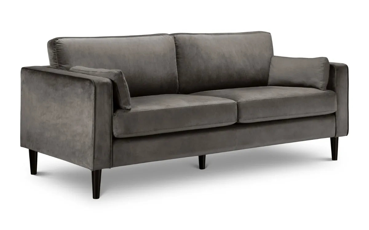 Hayward Velvet Grand 3 Seater Sofa - Grey Julian Bowen