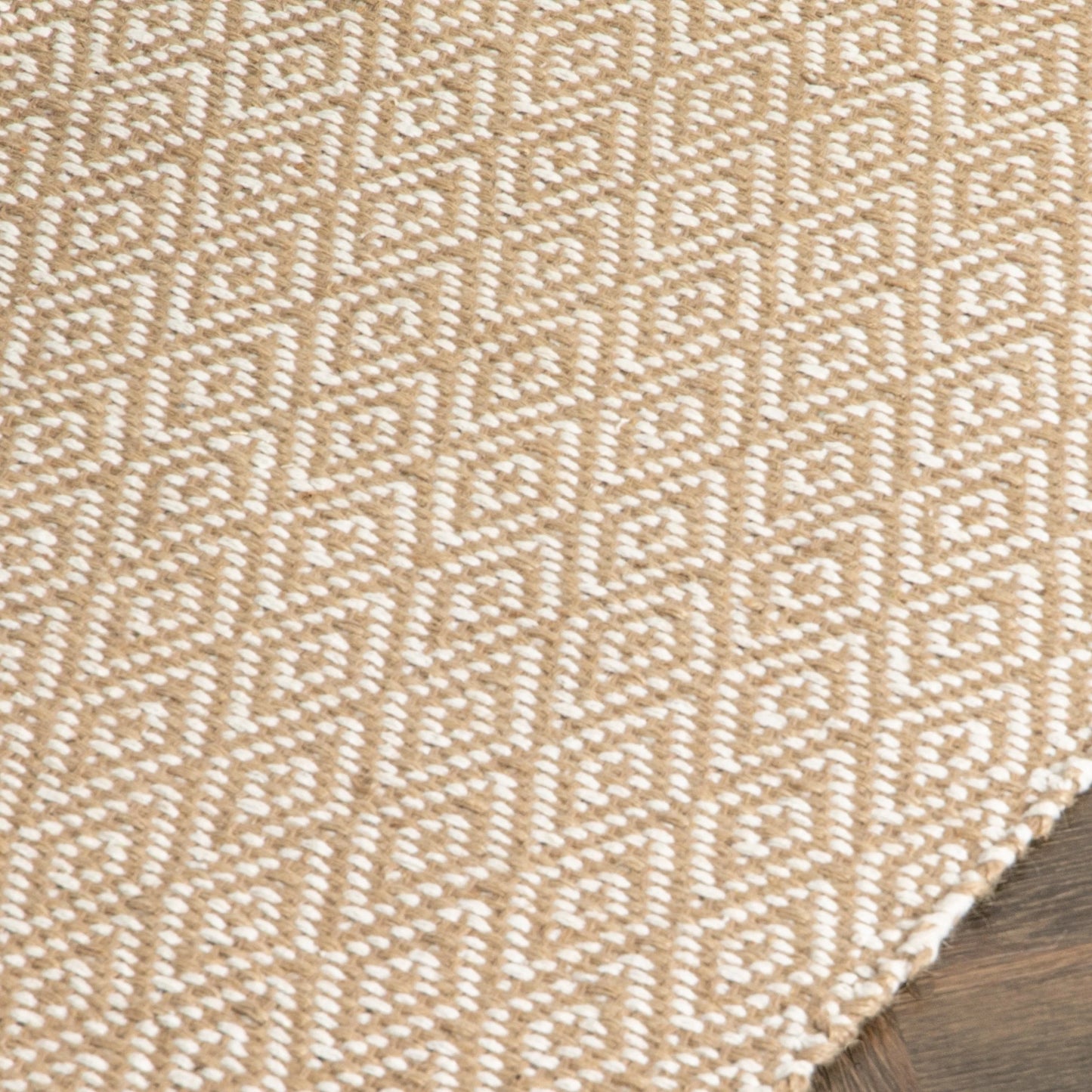 Geometric Jute & Cotton Runner Rug 60 x 230cm - Oakavia