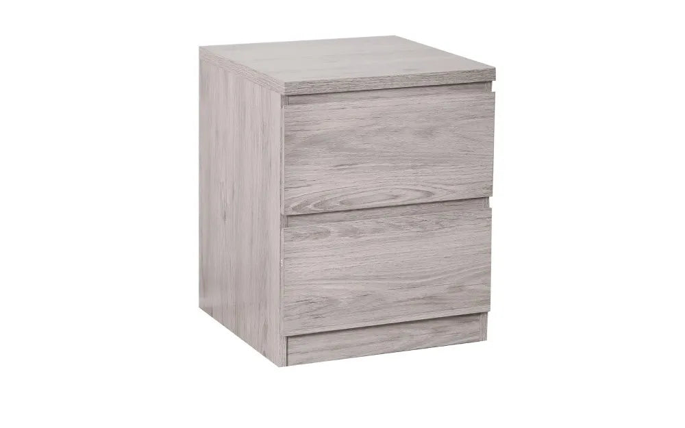 Jupiter 2 Drawer Bedside Grey Oak Julian Bowen