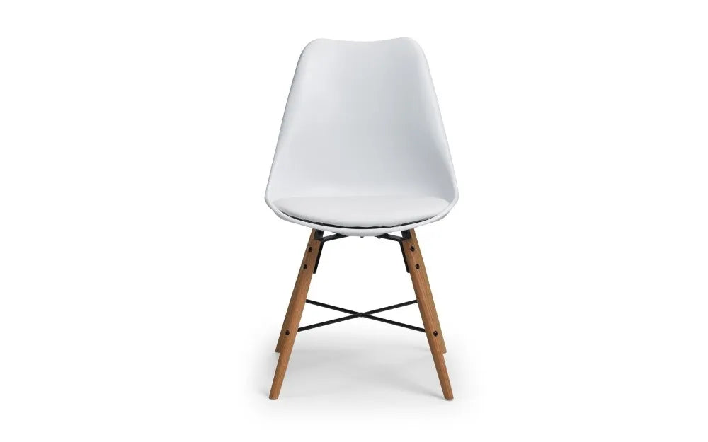 KARI DINING CHAIR - WHITE SEAT & OAK LEGS Julian Bowen