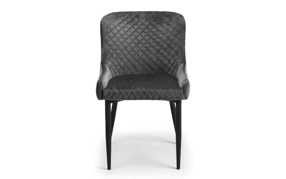 LUXE VELVET DINING CHAIR - GREY Julian Bowen
