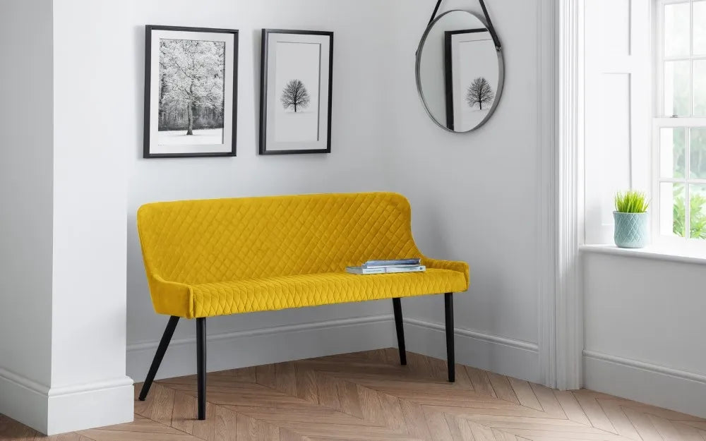 LUXE HIGH BACK BENCH - MUSTARD Julian Bowen