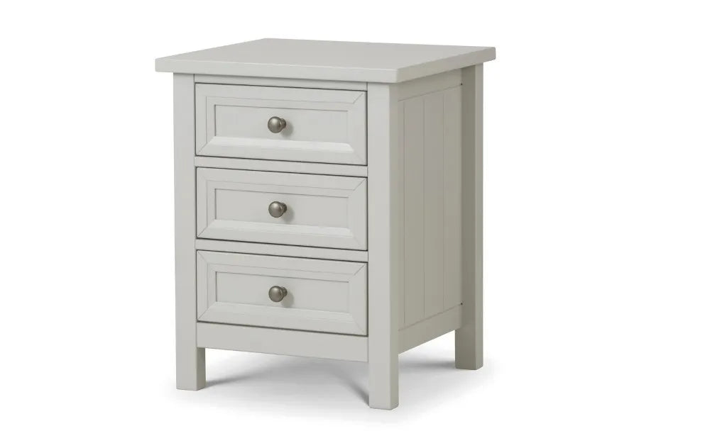 Maine 3 Drawer Bedside- Dove Grey Julian Bowen
