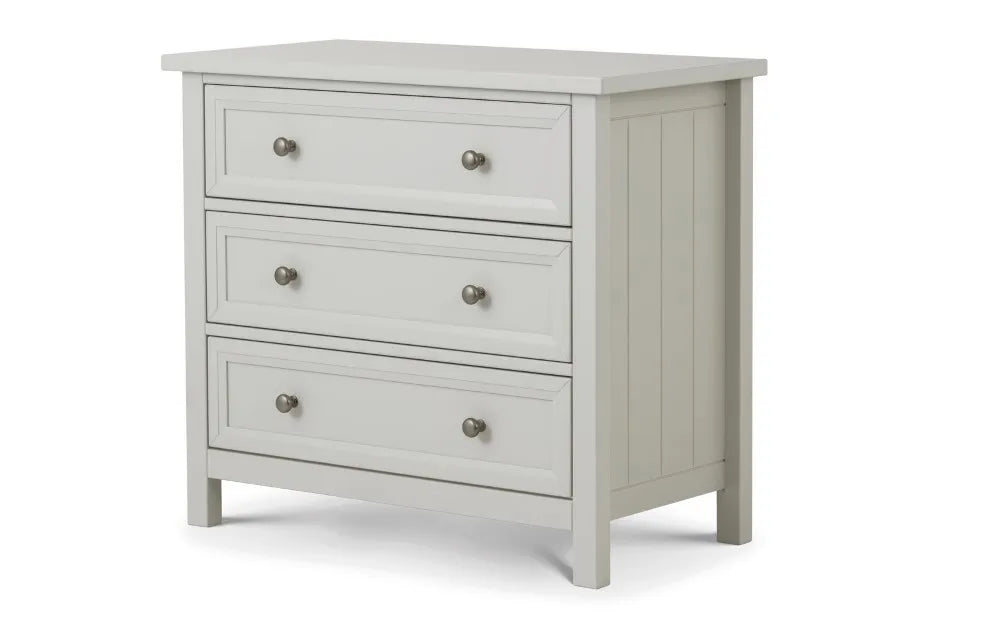 Maine 3 Drawer Chest- Dove Grey Julian Bowen