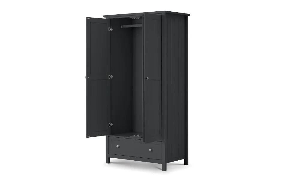 Maine 2 Door Combination Wardrobe - Anthracite Julian Bowen