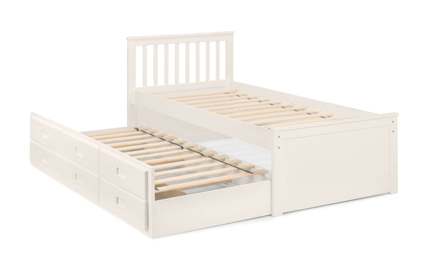 Maisie Bed with Underbed and Drawers - Surf White Julian Bowen