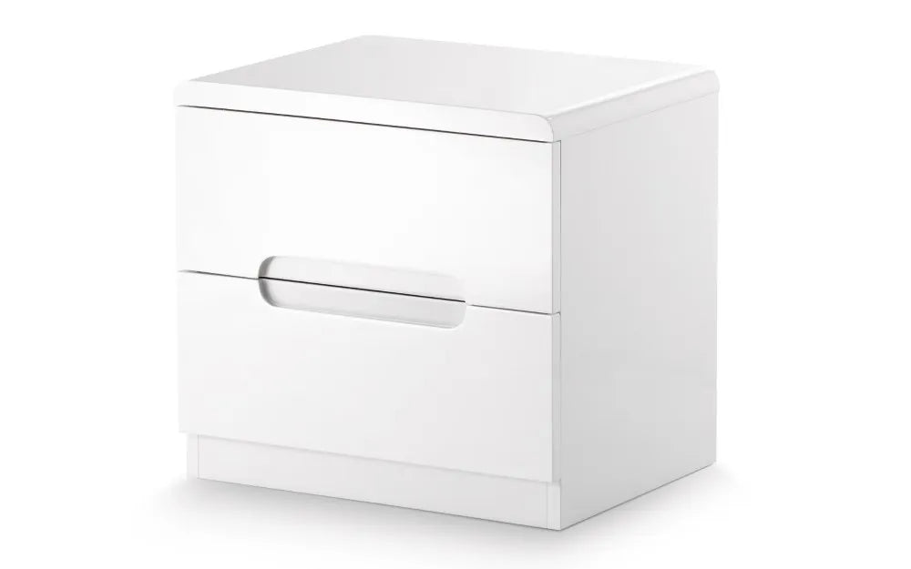Manhattan 2 Drawer Bedside - White Julian Bowen