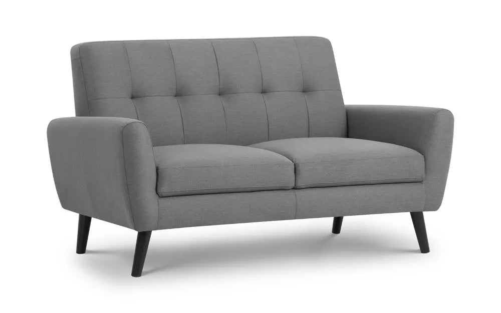 Monza 2 Seater Compact Retro Sofa - Grey Julian Bowen