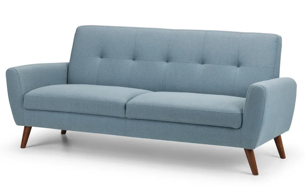 Monza 3 Seater Compact Retro Sofa - Blue Julian Bowen