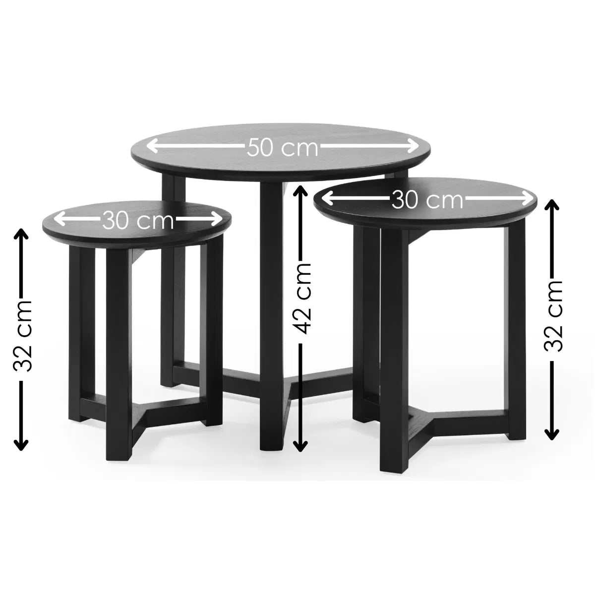 Nidri Nest Of 3 Tables - Black