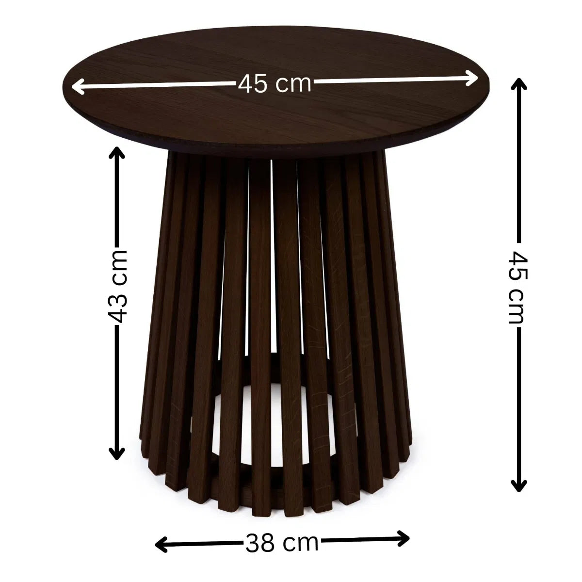 Ollie Dark Oak 45cm Round Lamp Table