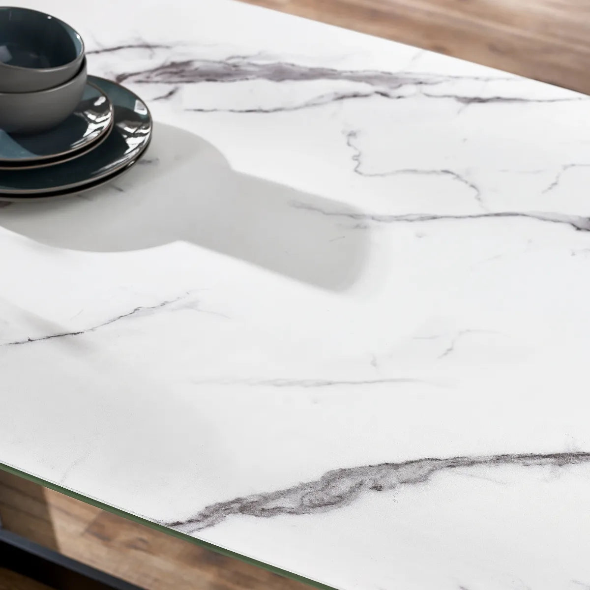 OLYMPUS DINING TABLE - WHITE MARBLE Julian Bowen