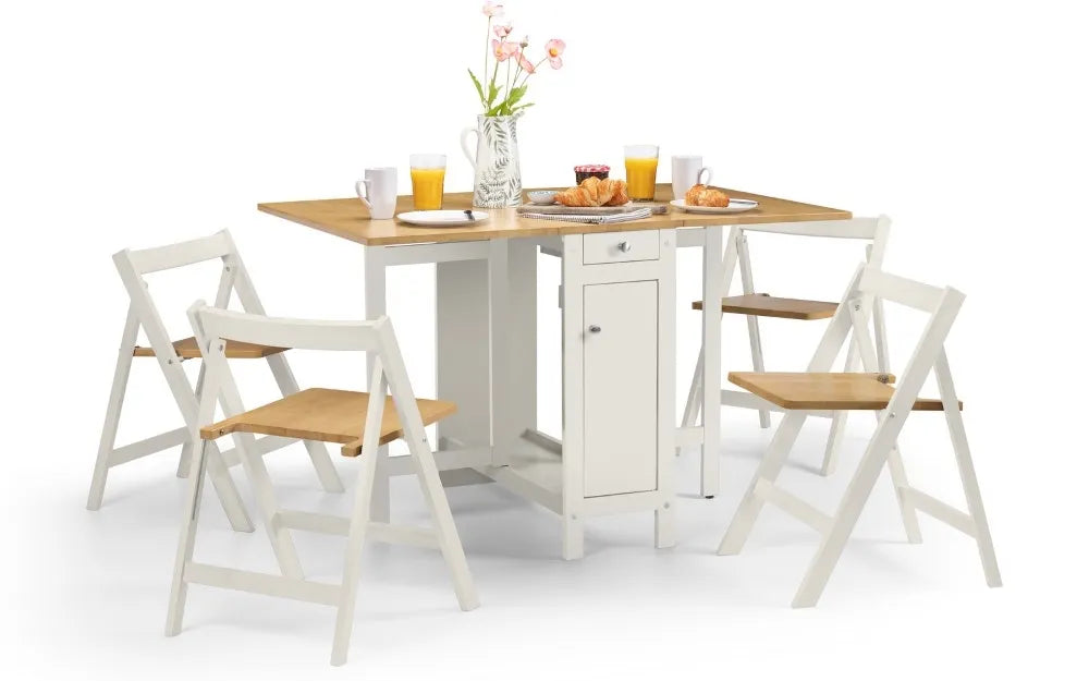 SAVOY DINING SET - WHITE/NATURAL Julian Bowen