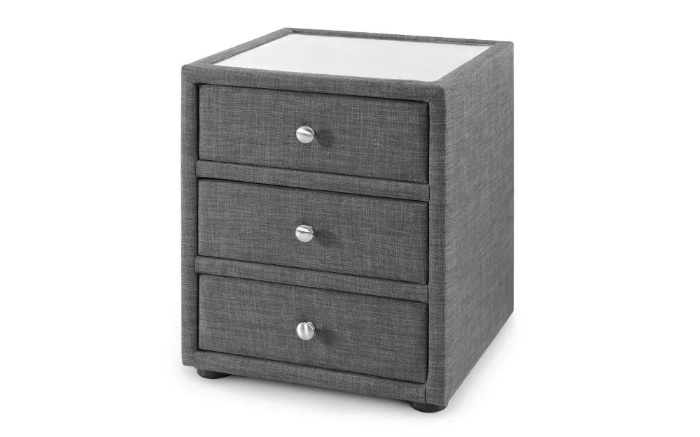 Sorrento 3 Drawer Bedside Slate Linen Julian Bowen