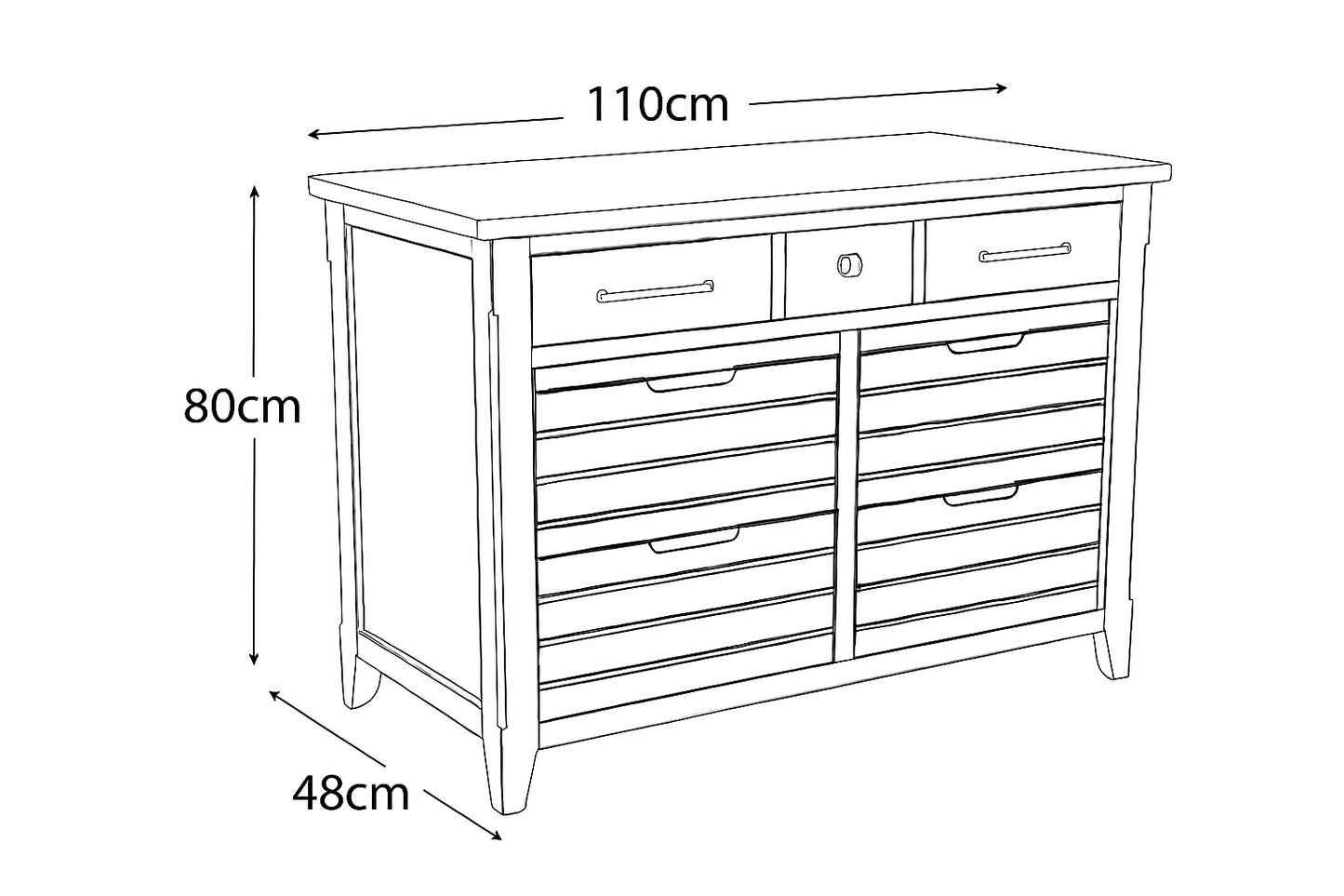 Signature Blue Sideboard Servery dimensions