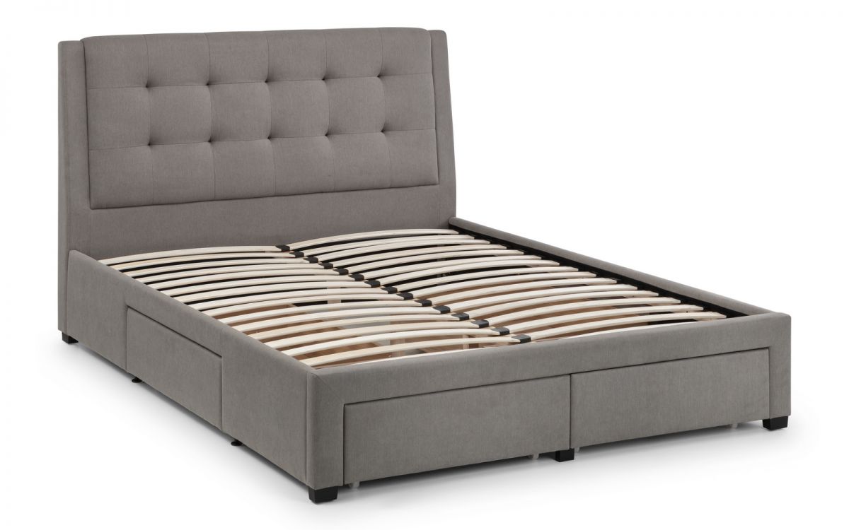 Fullerton 4 Drawer 180cm Super King Size Bed - Grey Julian Bowen