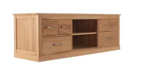 Wood Furniture UK - Shop Mobel Oak Widescreen Television Cabinet - Oakavia