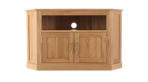 Wood Furniture UK - Shop Mobel Oak Corner Television Cabinet - Oakavia