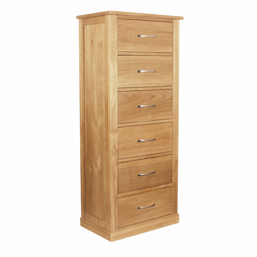 Wood Furniture UK - Shop Mobel Oak Tallboy (6 Drawer) - Oakavia