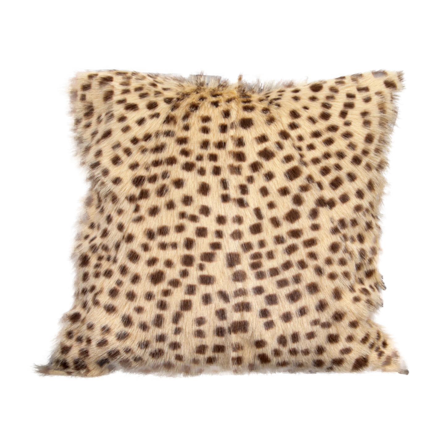 Brown Leopard Goatskin Print Cushion 45 x 45cm - Oakavia
