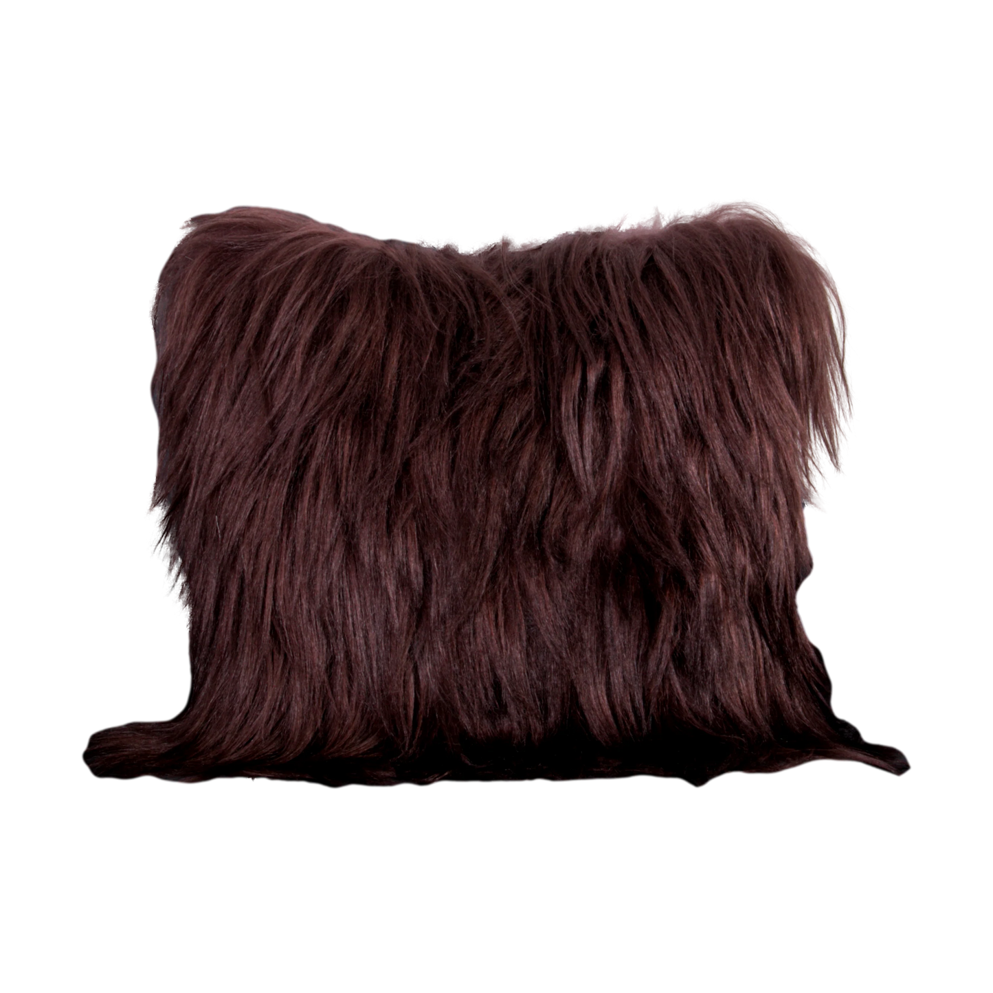 Brown Long Hair Goatskin Cushion Cushion - Oakavia