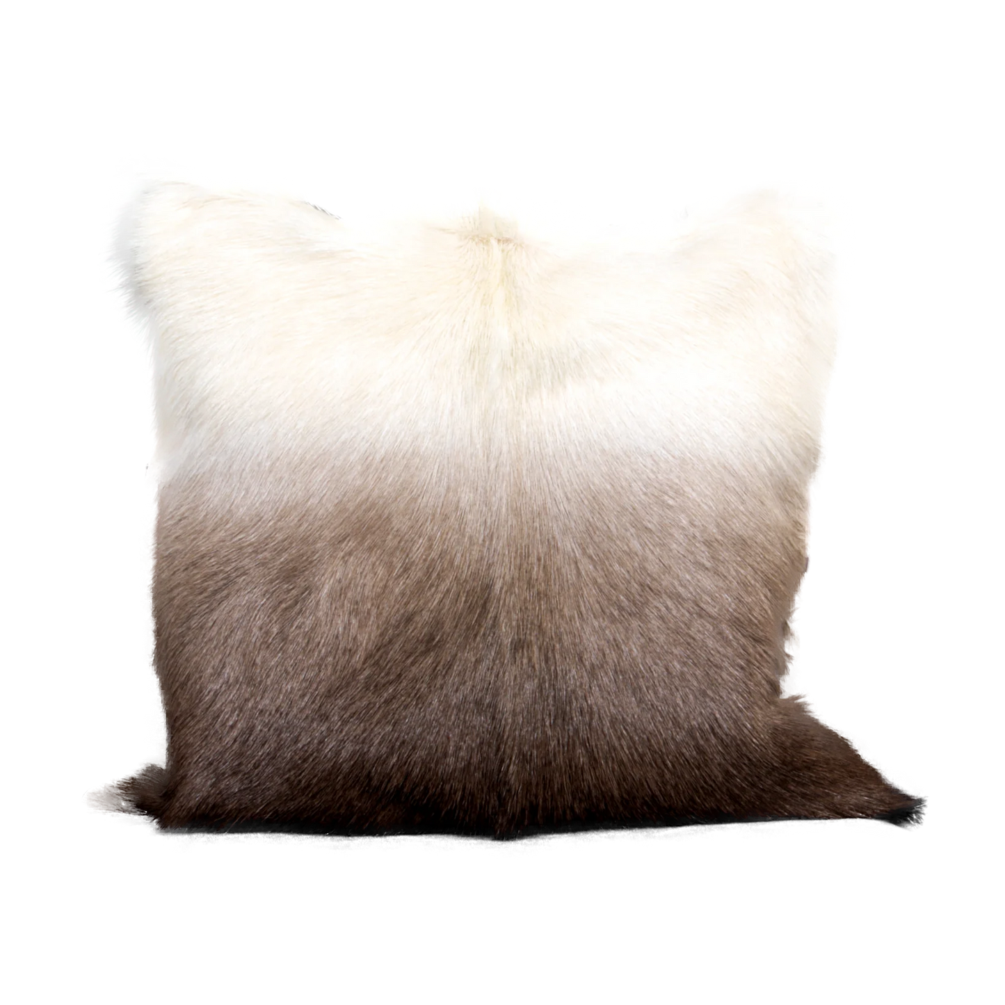 Ivory/Brown Goatskin Cushion 45 x 45cm - Oakavia