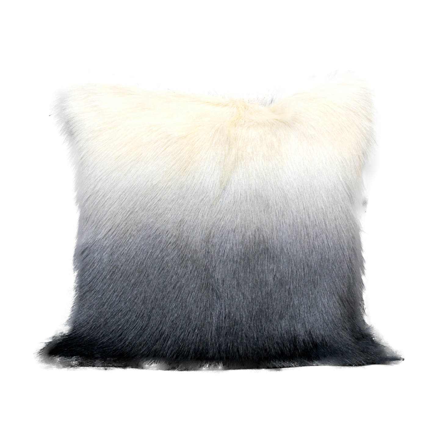 Ivory/Charcoal Goatskin Cushion - Oakavia
