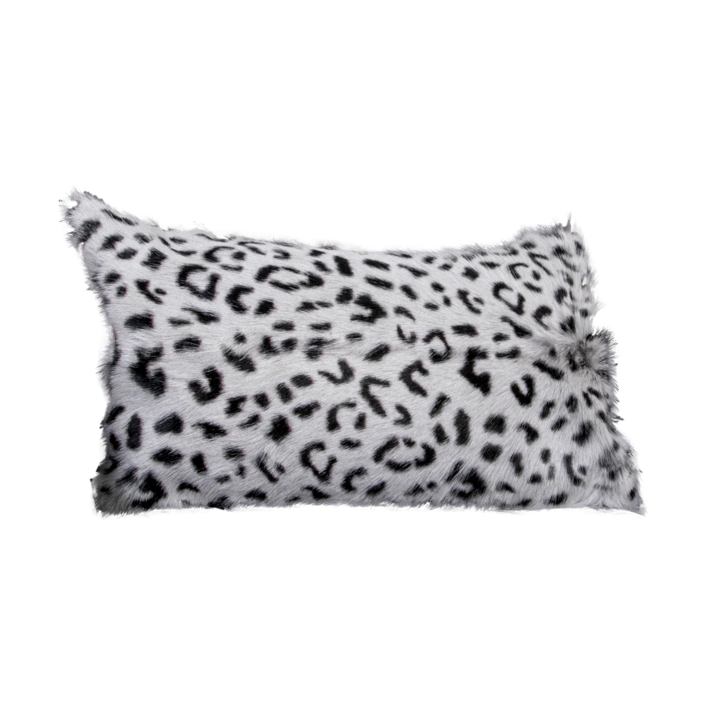 Grey Leopard Goatskin Print Cushion 30 x 50cm - Oakavia