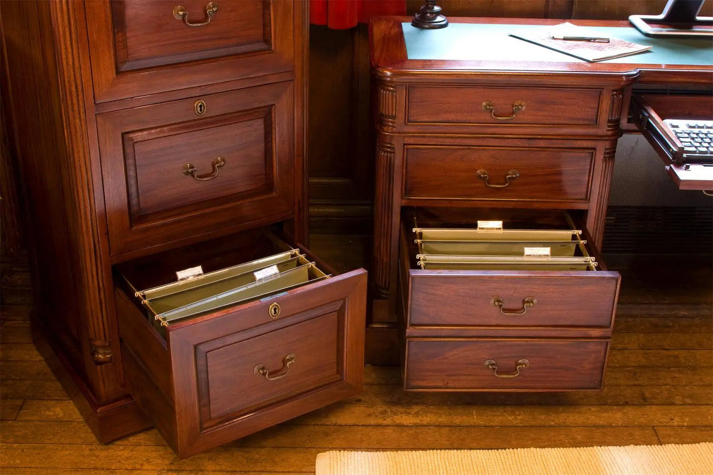 Wood Furniture UK - Shop La Roque Twin Pedestal Computer Desk - Oakavia