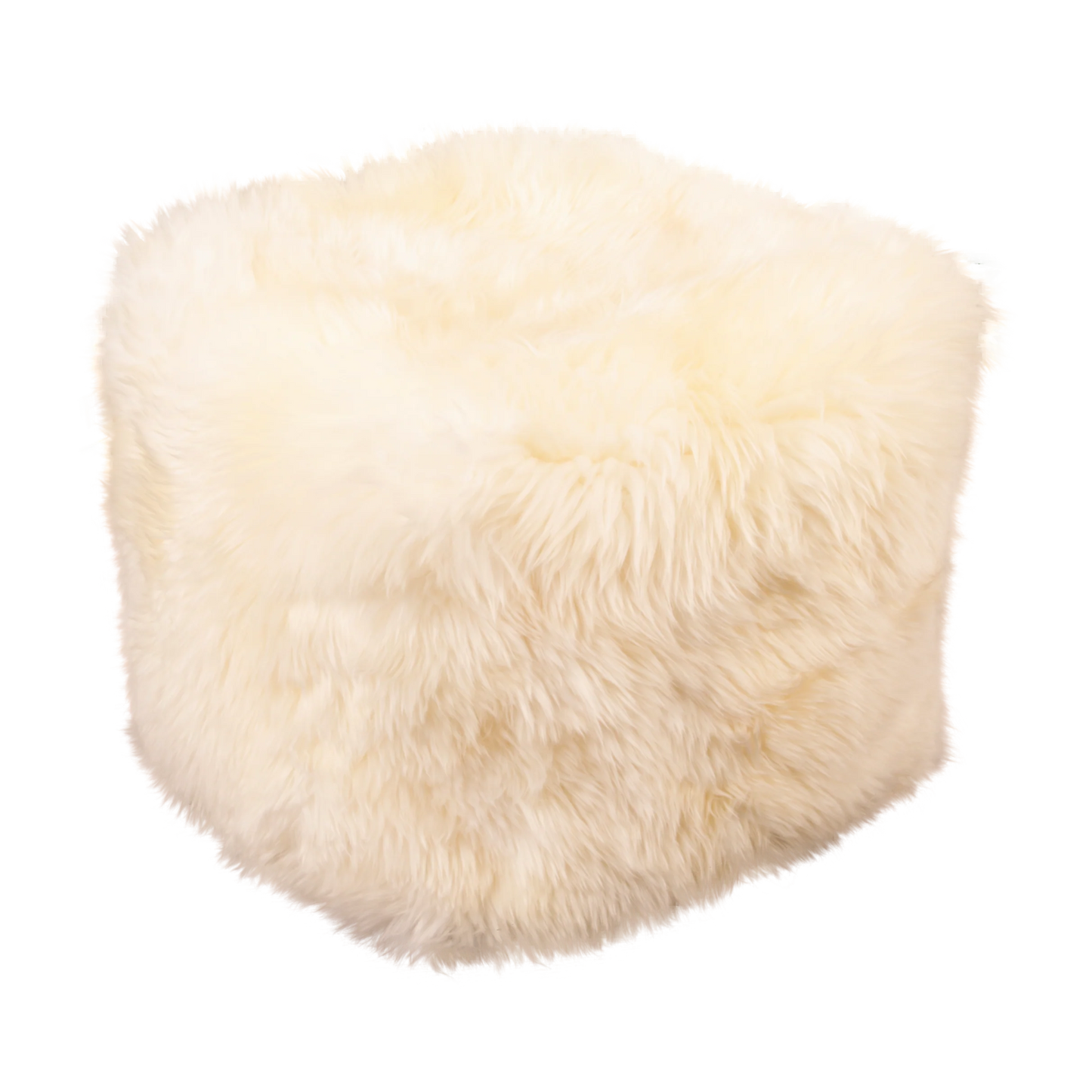 Ivory Sheepskin Pouffe - Oakavia