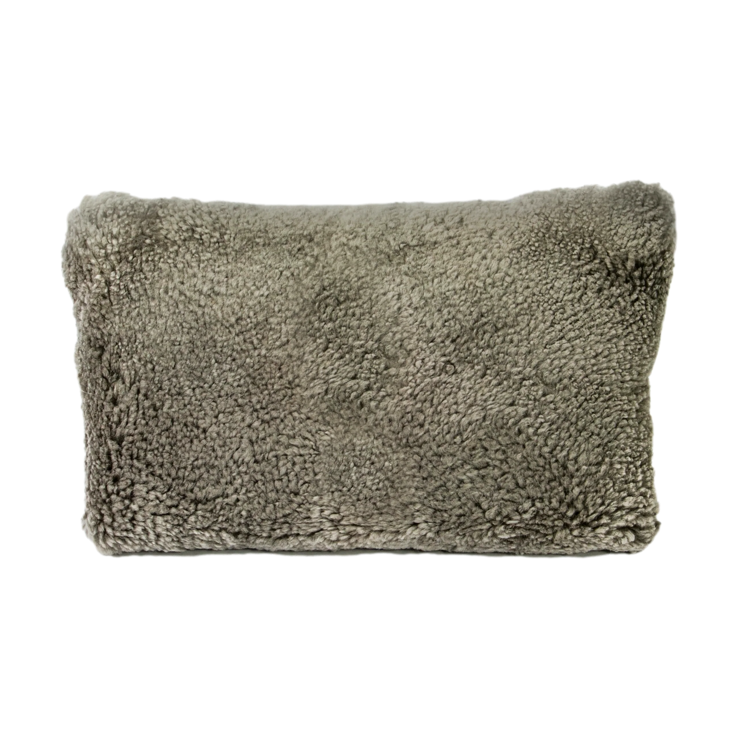 Grey Short Pile Sheepskin Boudoir Cushion 30 x 50cm - Oakavia
