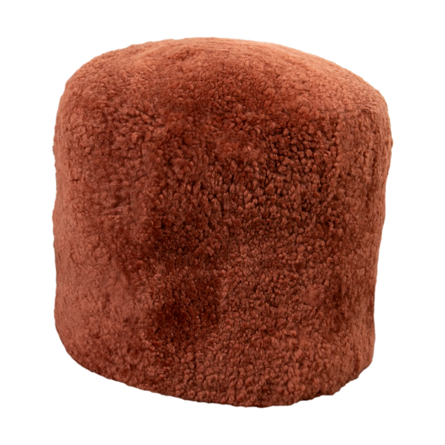 Coral Short Pile Sheepskin Pouffe - Oakavia