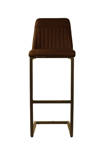 (VPR03G) Vintage Brown Leather Bar Stool (Pack of Two) - Oakavia