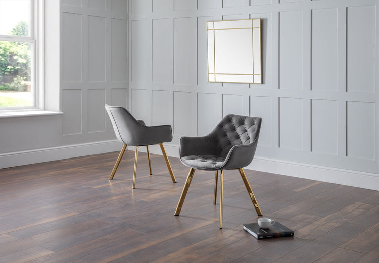 Dining chairs in a furnished room