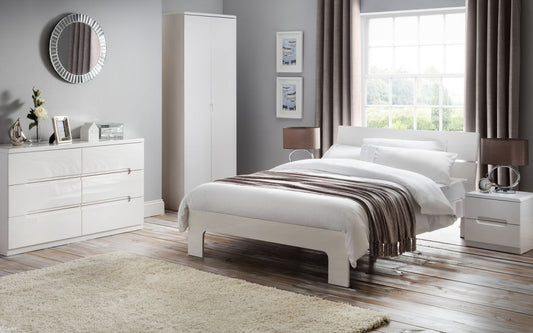 Manhattan Bed 150cm King Size - White Julian Bowen